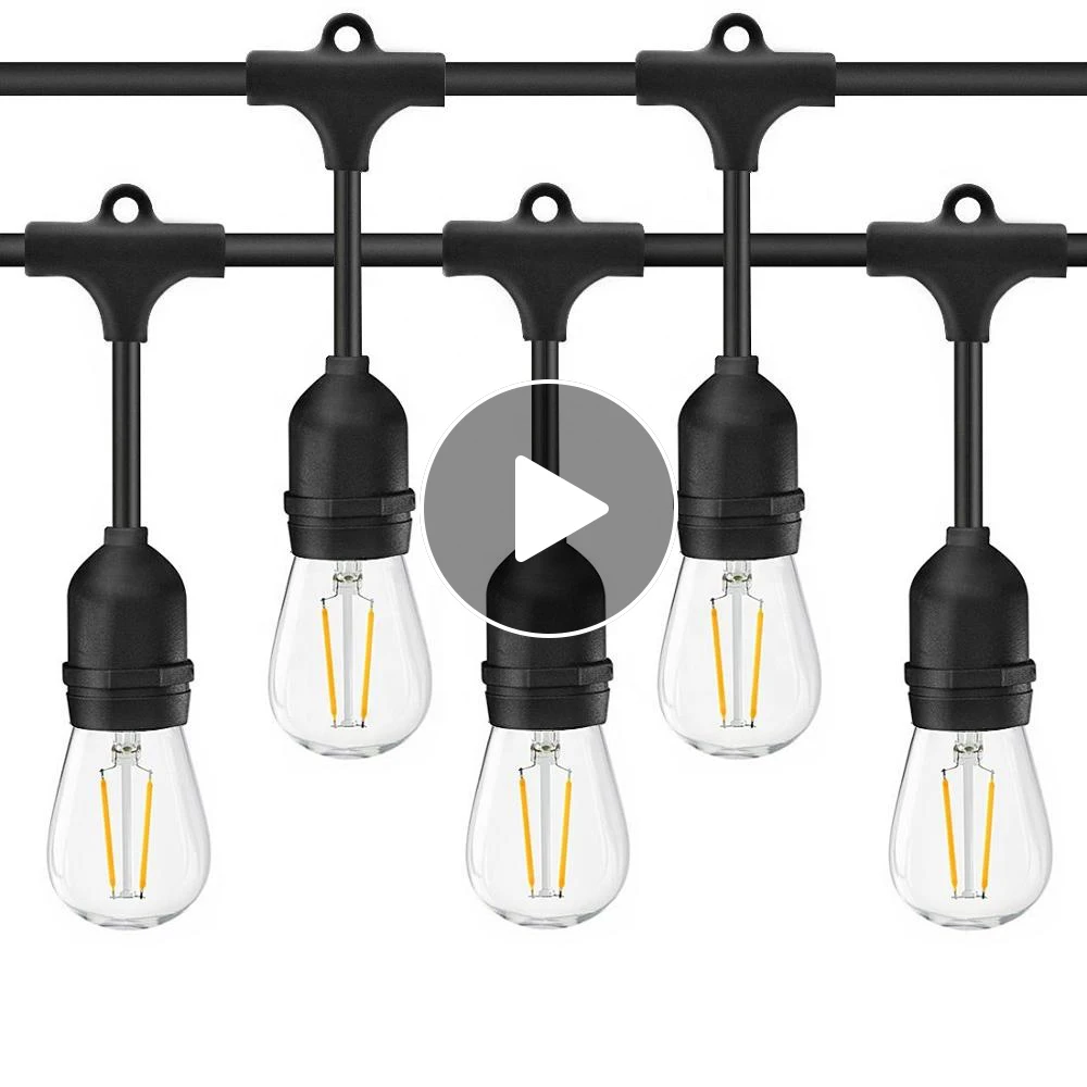 White Cable Tent Outdoor Camping Decorative String Light With S14 Plastic Bulb