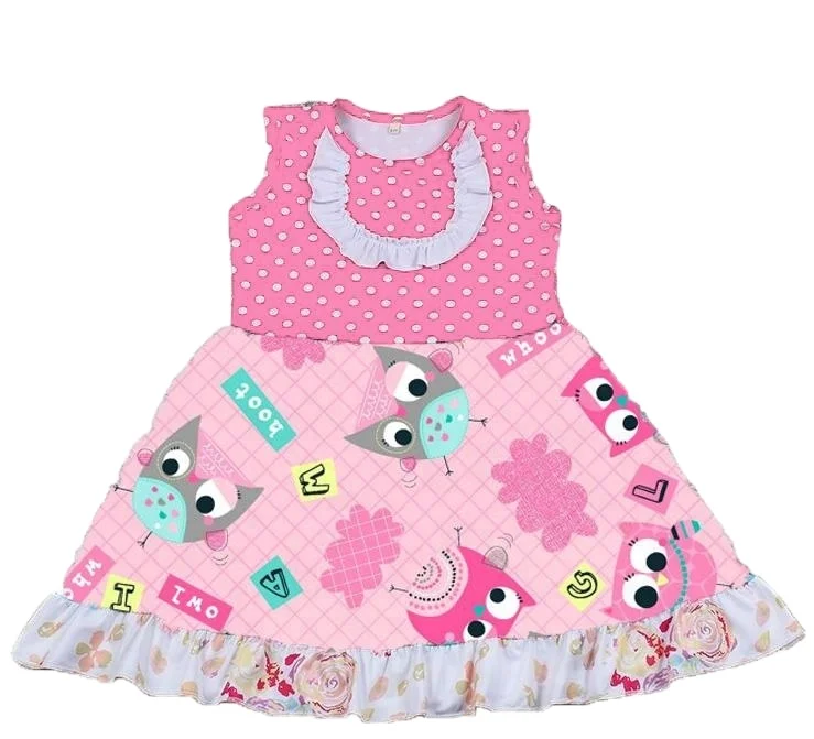Custom Children Wholesale Girls Baby Kids Clothes Sets Summer Fashion Designer Floral Flower Kids Clothing Little Girls Dresses