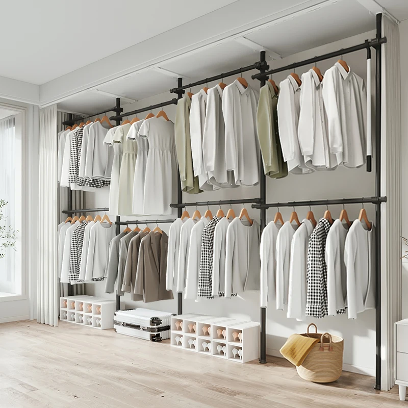 Portable  Metal Wardrobe Closet Clothes Bedroom Wardrobe Steel Frame Luxury Closet Design