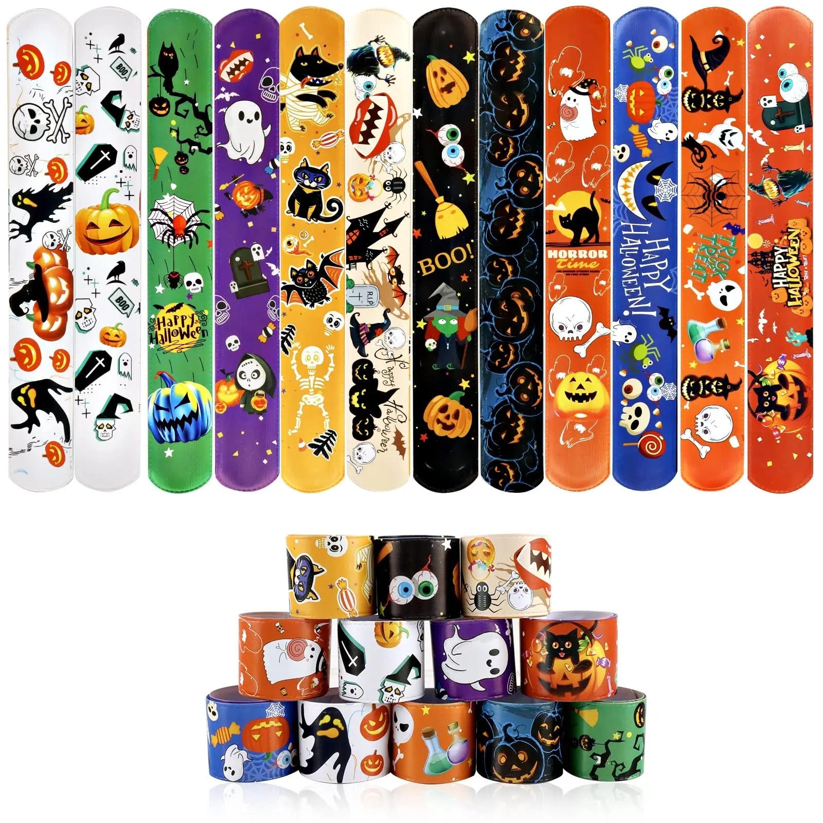 Custom Logo Party Halloween Animal Kids Silicone Slap Bracelet Wristbands