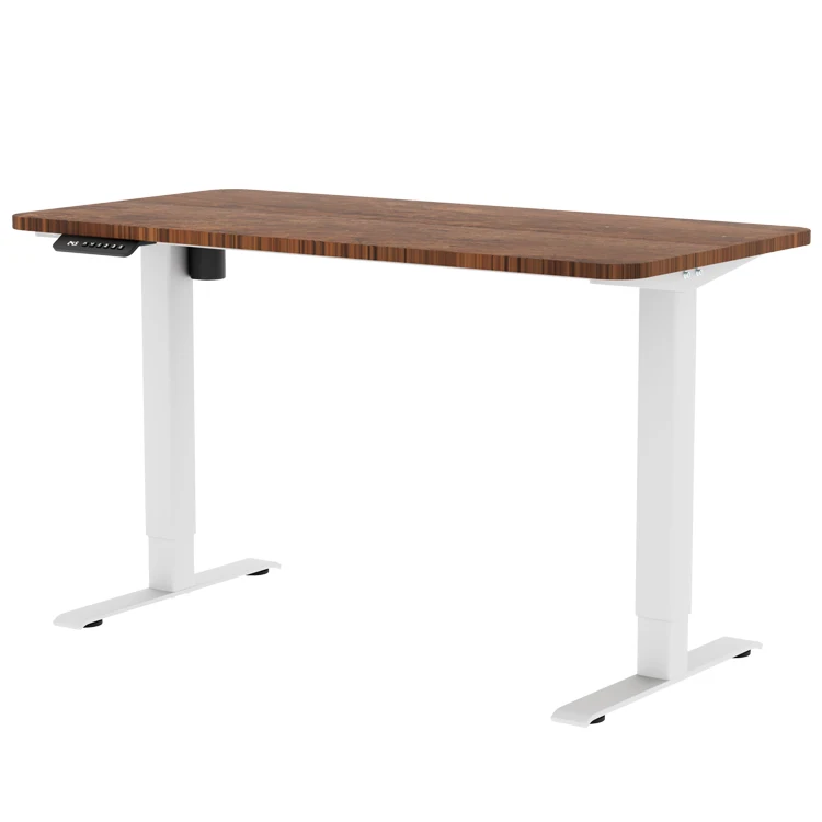 AUKI White Frame With Wooden Tabletop Office Desk Ergonomic 120*60 CM Electric Standing Desk Smart Electric Standing Desk