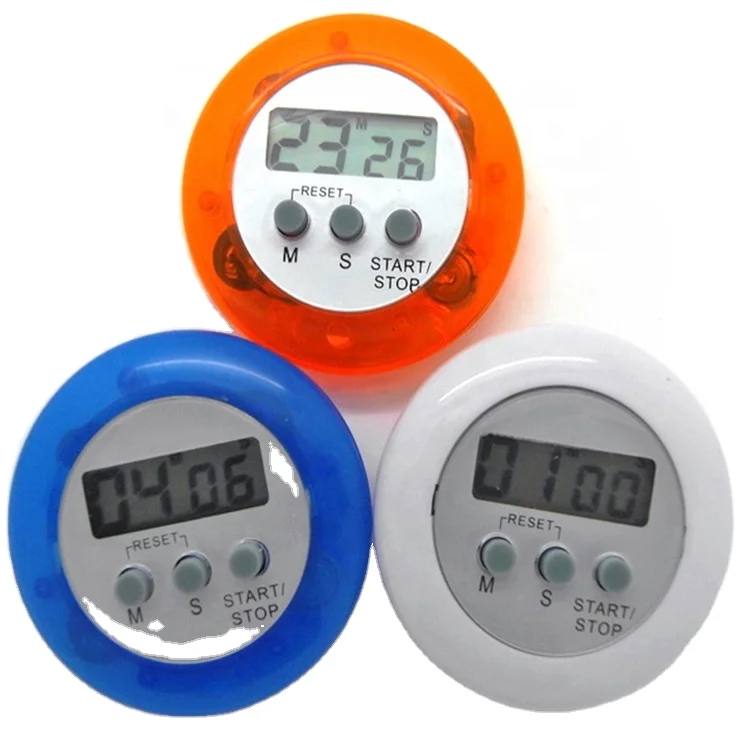 Kitchen Tools Fridge Magnetic Electronic Round Shape 100 Minutes Digital Countdown Timer