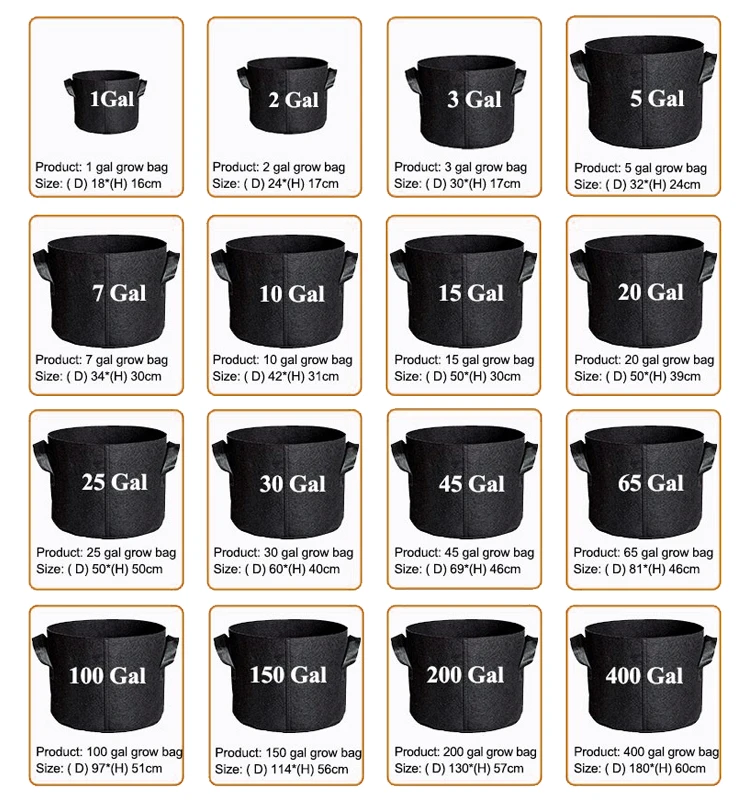 Plant Grow Bags Heavy Duty Potato Growing Bags with Handle Non woven Fabric Pots Breathable Gardening Bags Planters