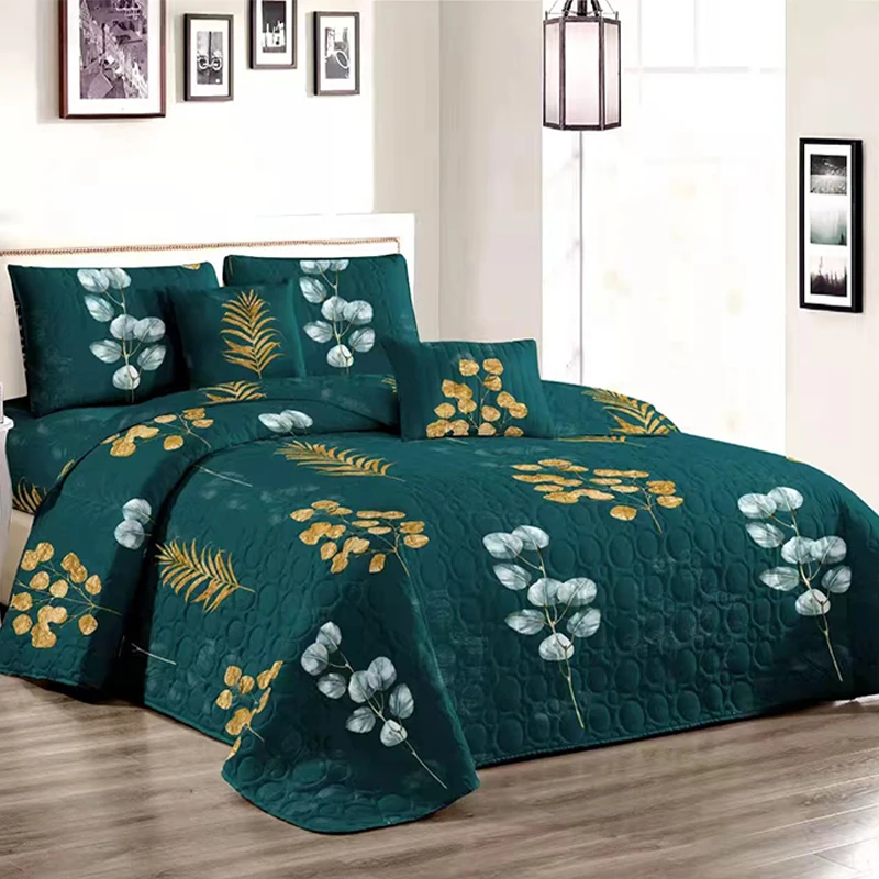 Высококачественные стеганые одеяла с принтом на заказ, хлопковые стеганые покрывала, комплект постельных принадлежностей из 100% хлопка