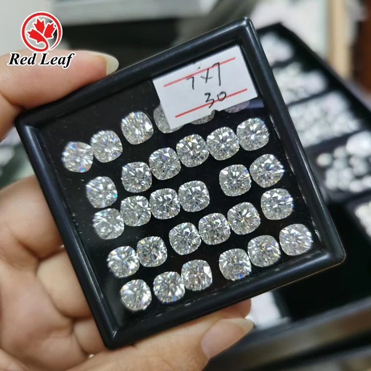 Redleaf Moissanite Wholesale Carat Price Synthetic Diamond Stone DEF VVS 2*3mm to 15*20mm Loose Iced Cut Cushion Moissanite