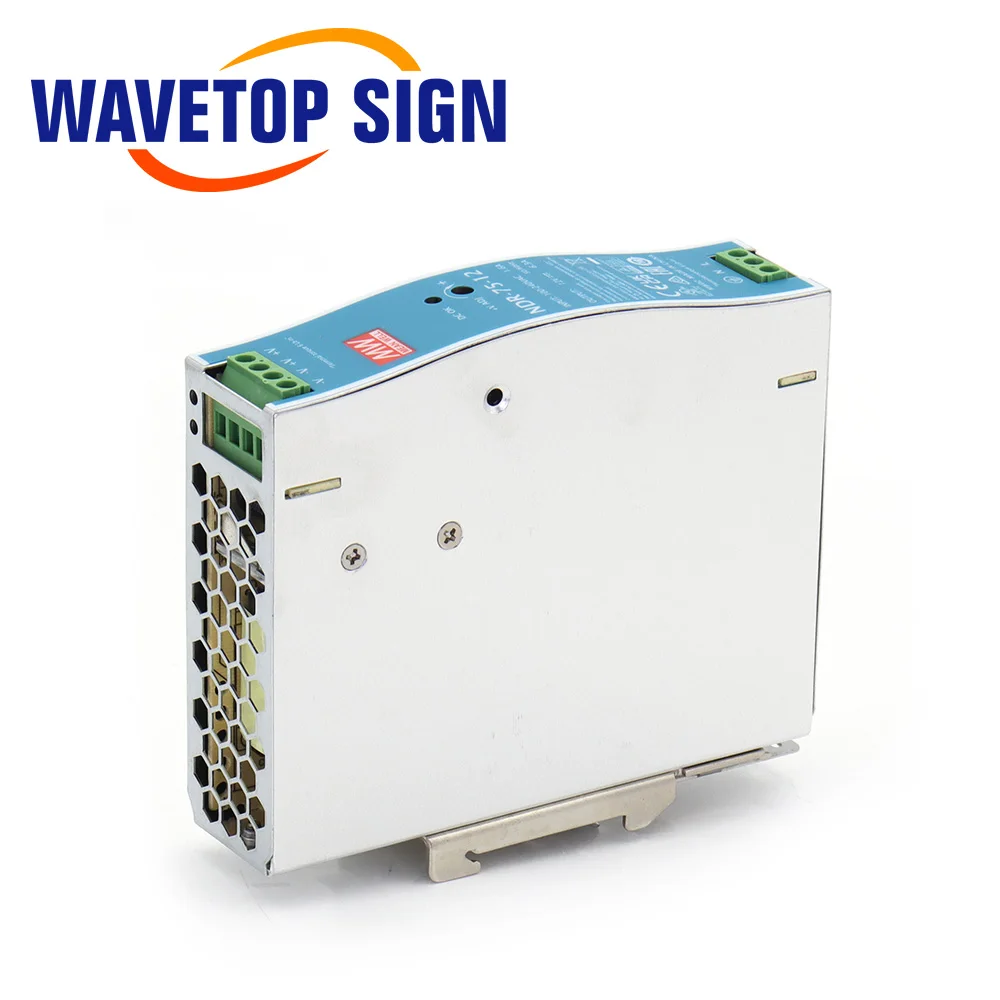 WaveTopSign Original MeanWell 75W Rail Switch Power Supply NDR-75 12V 6.3A / 24V 3.2A / 48V