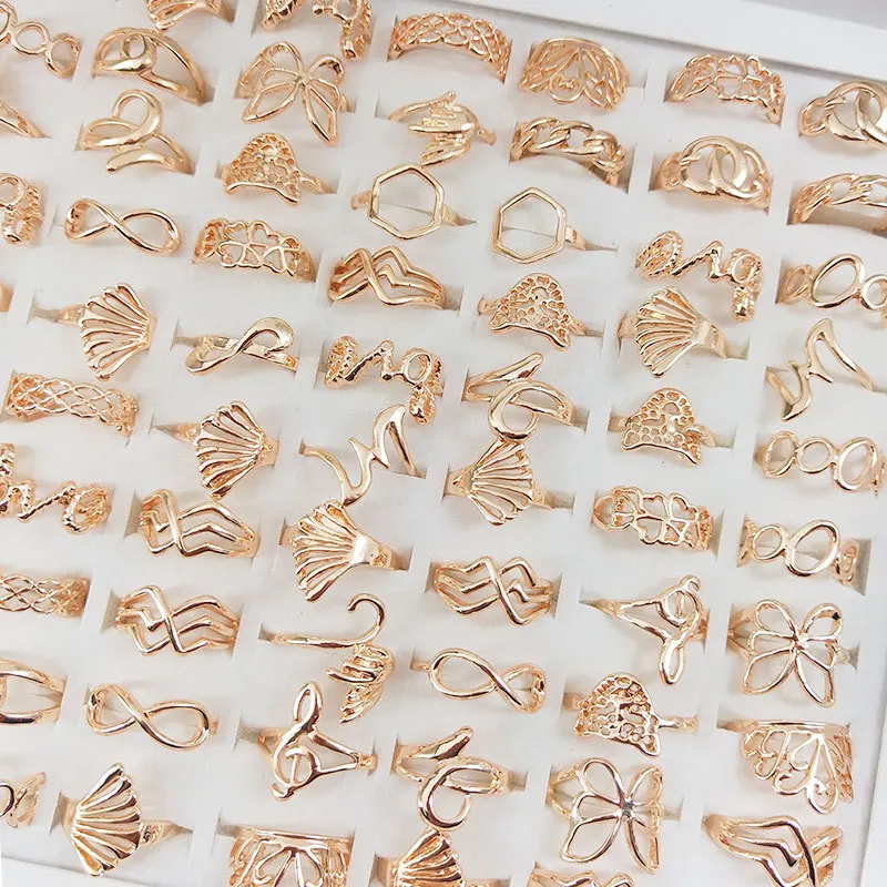 2021 European and American Fashion Simple Style All-match Female Ring, Box Mixed Batch