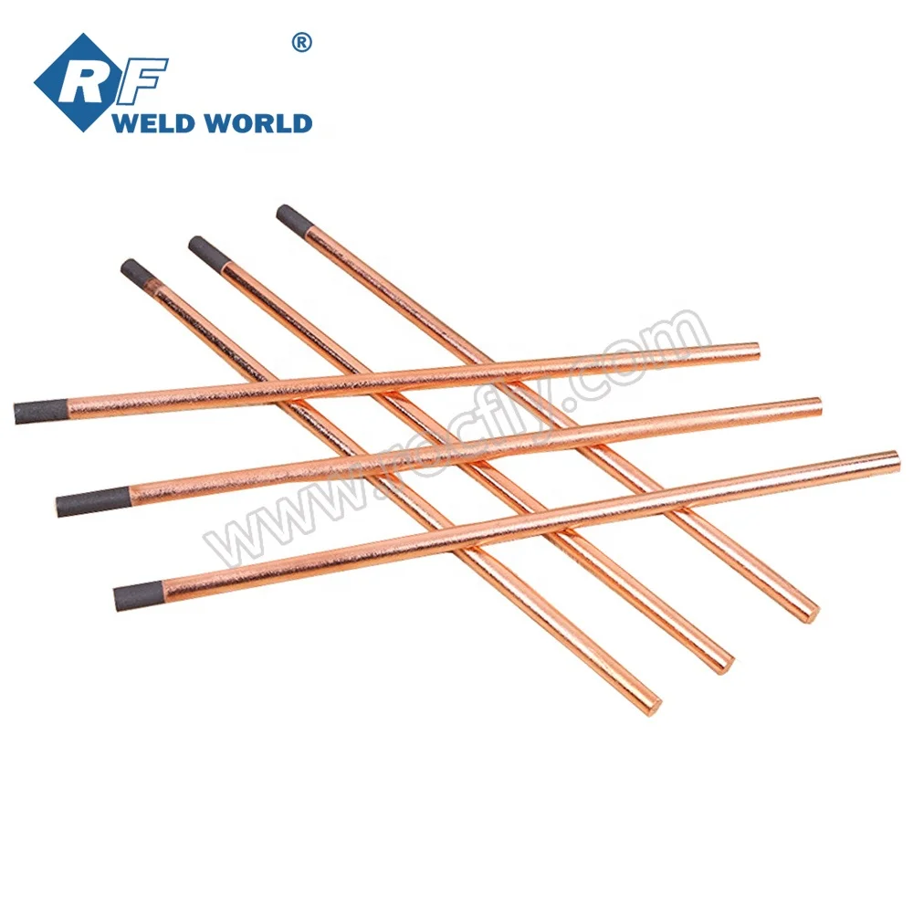 DC Copper Coated Pointed Arc Air Gouging Carbon Rod Electrode 13*355mm