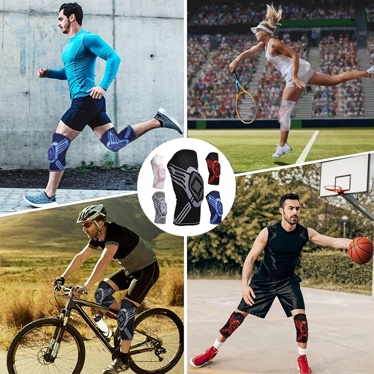 YOUJIE OEM Unisex Sports Medical Anti Slip Leg Joint Protection 3D Knitted Knee Compression Sleeves with Silicone Patella Donut