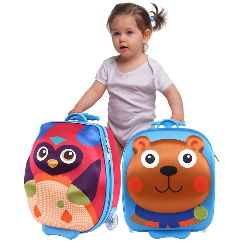 Multicolour EVA 3D hi-moulded 2-in-1 character kids trolley suitcase and backpack In cute design