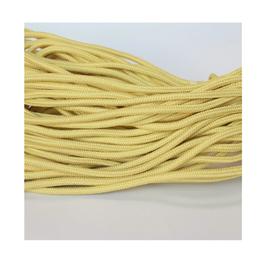 Customized high quality processing flame retardant aramid fiber rope fishing camping packaging braided aramid fiber rope