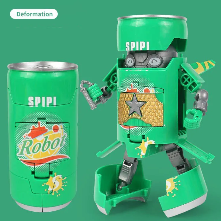 Novelty Deformation Soda Robot Toys Transformation 4 Item Drinks Transform Toys Robot For Kids