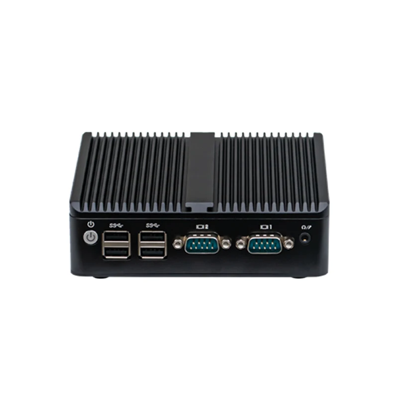 Промышленный механический безвентиляторный 2 * RS232 серийный мини-ПК COM 4 USB VGA HD-MI WiFi LAN мини-компьютер