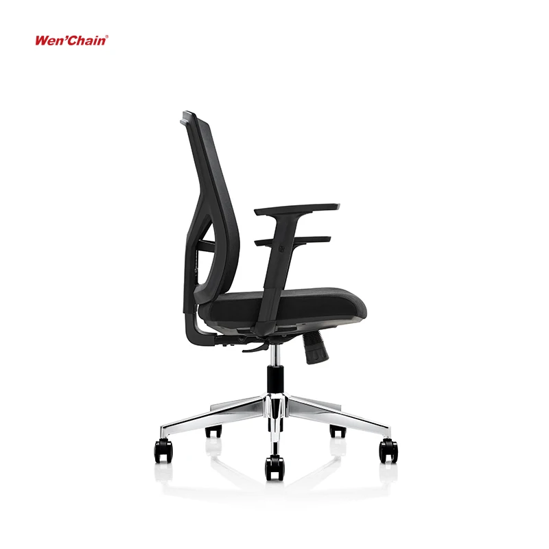 Modern Cheap price chromed base black mesh adjust multi purpose mid back manager staff mesh office chairs