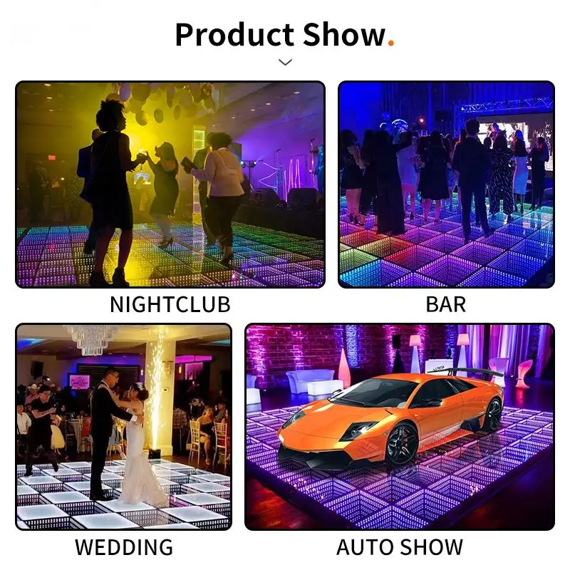Mitushow Sale Display Panels Ip62 Waterproof Dmx Infinity Magnetic Interactive 3D 3D Led Dance Floor
