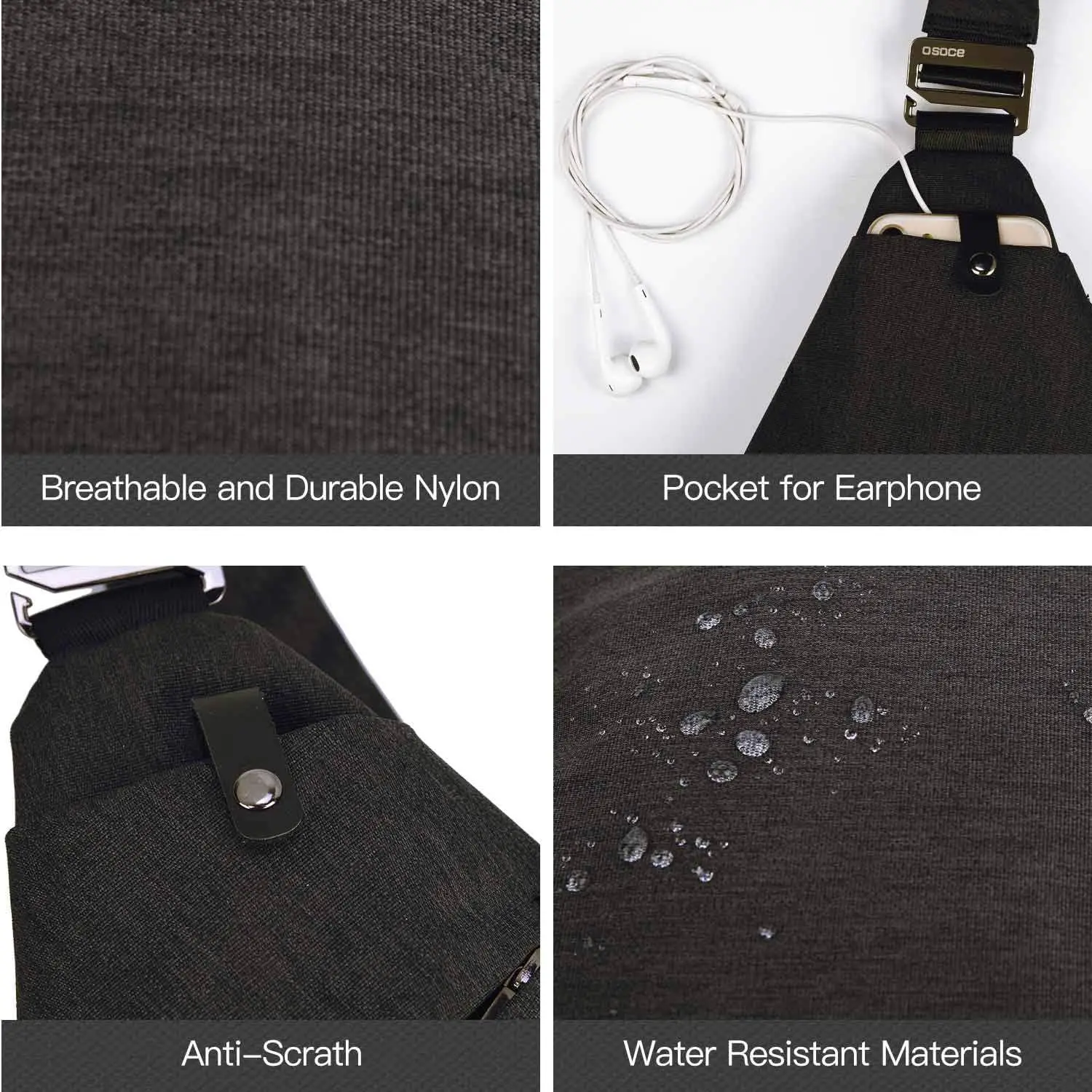 Factory Custom usb charging sport shoulder bag hot male anti theft cross chest pu leather sling bag for men