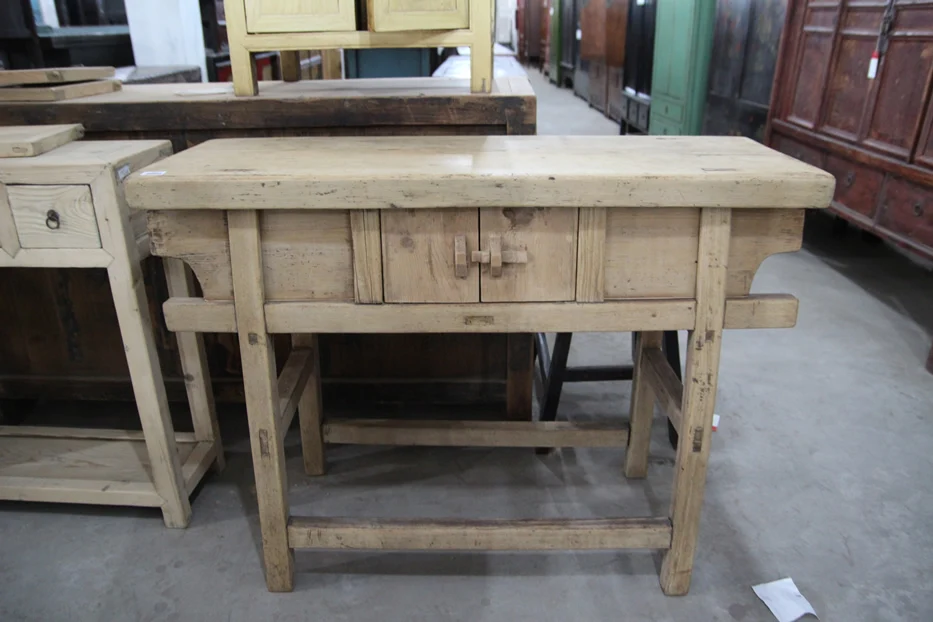 Пекинское античное воспроизведение натуральный Восстановленный обеденный стол из массива дерева