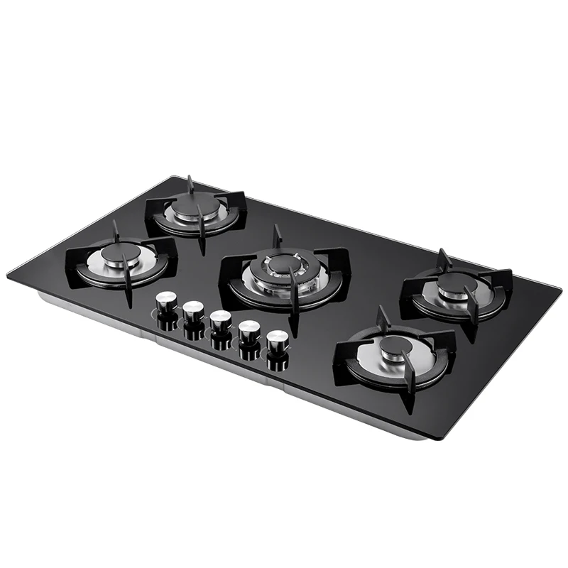 kitchen Application 5 burner Electric Stove Cheap Tempered Glass Gas Cooker Stove