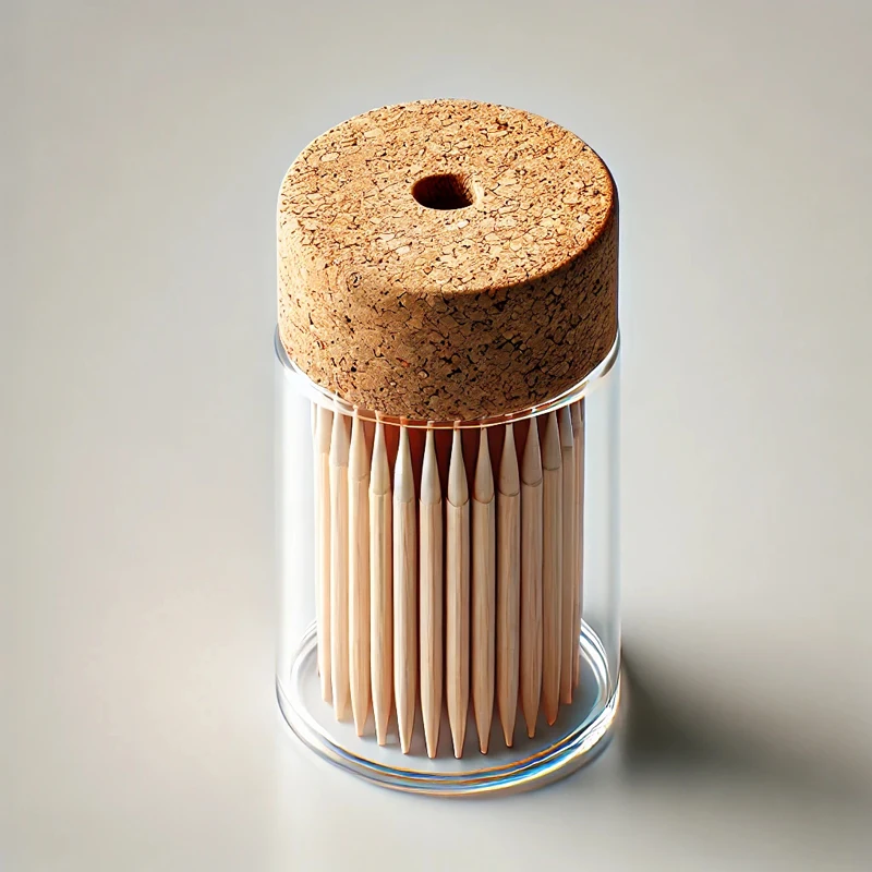 Glass Cork Toothpick Holder Decorative Cork Top Kitchen Tooth Pick Display Container
