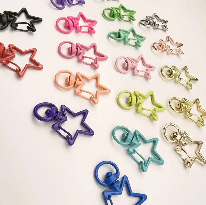 AA0160379 Star shape Keychains Lobster Clasps Hooks Key Chain Key Rings for DIY Trinkets Keychain Jewelry Findings