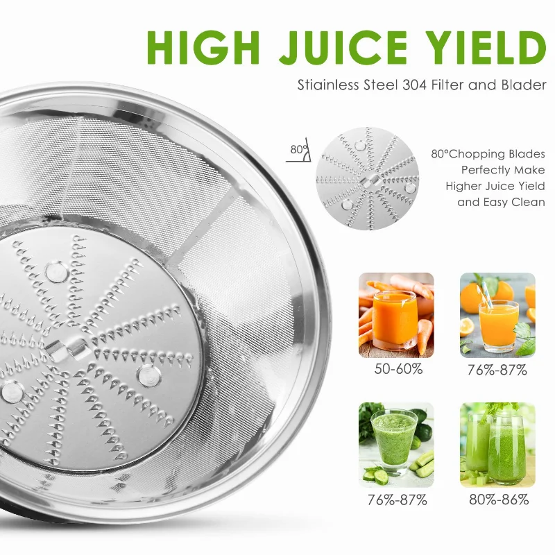 2024 New Style 1000W masticating juicer stainless steel Citrus Juicer, juice extractor, centrifugal juicer machine