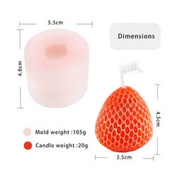 Fusimai Strawberry Orange Mangosteen Avocado Pumpkin Mould Wedding Party Atmosphere ScentedSilicone Fruit Candle Molds