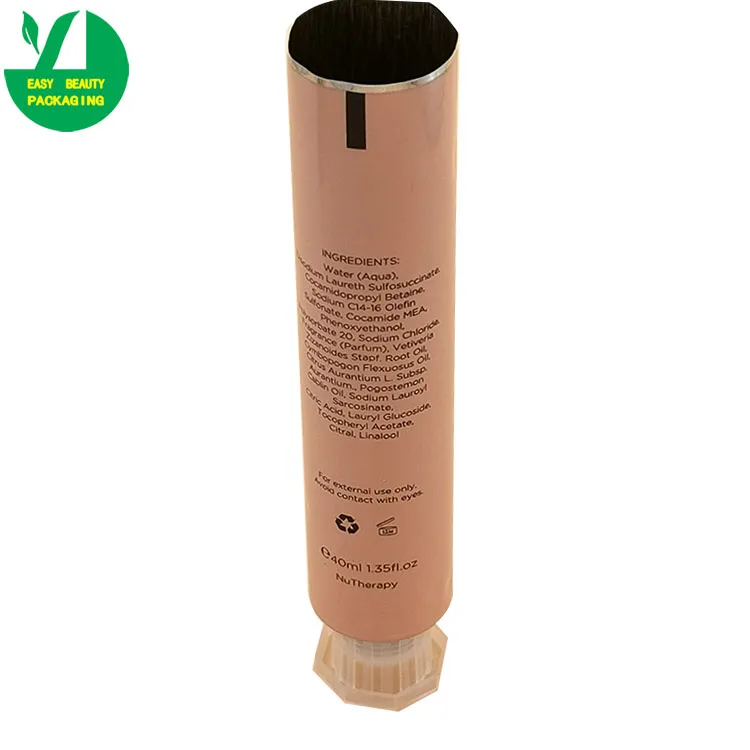 30ml 19mm diameter empty aluminum plastic laminated soft collapsible cosmetic tube with octagon cap