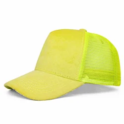 HN05 Wholesale vone luxury quality blank velvet customs mesh dutch velour trucker hat 5 panel custom embroidery cap