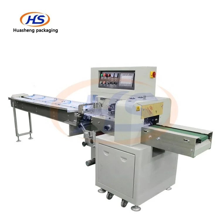 Automatic horizontal  high efficient instant noodle/cakes/snack food  pillow wrappe flow packing machine HS-Z100