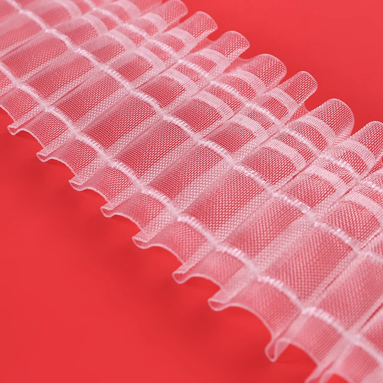 Home decorative pencil pleat transparent belt wave define roman curtain accessories