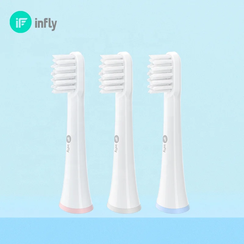 Original 3 pcs Sonic Electric Toothbrush Brush Head for infly P60/P20C Replacement Electric Tooth Brush Heads