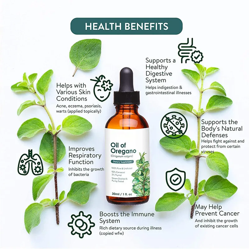 OEM/ODM/OBM 100% Pure Natural Organic Oregano Essential Oil Quality Immune Support & Gut Health Wild Oregano Oil Liquid Drops