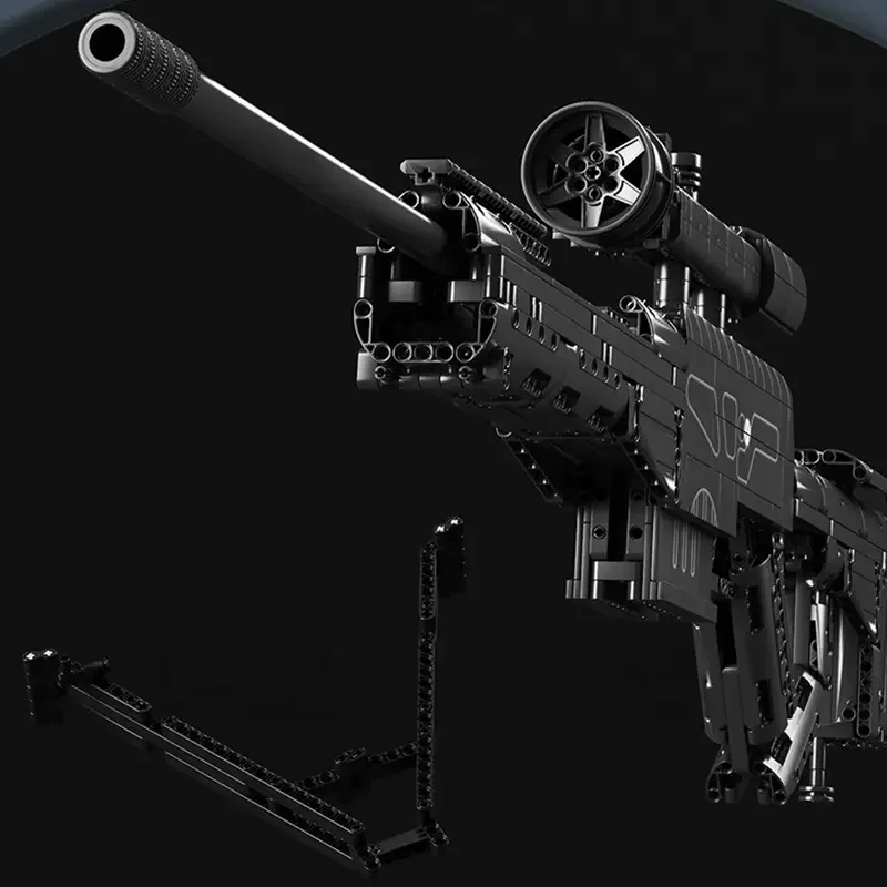 2024 New Creative Building Block Sets Lv4 Sniper Rifle Toy Theme Assembled Features Shooting Game Bricks For Boy Kid