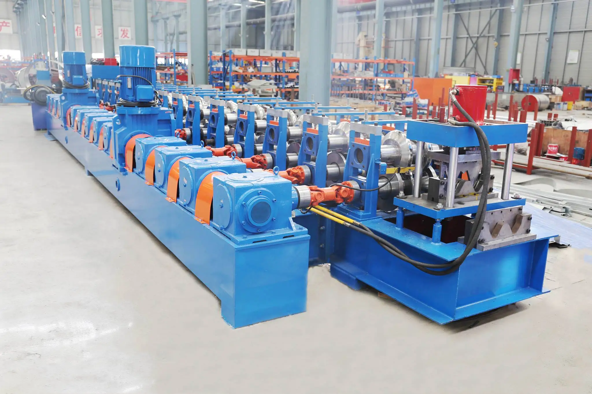 High-performance Custom Automatic Guardrail Post Roll Forming Machine With Welded Structural Steel