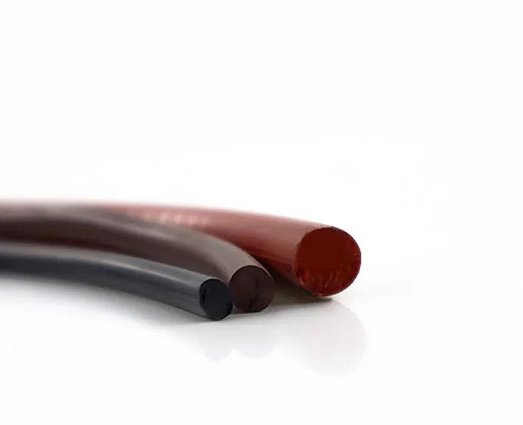 Black rubber seal strip sealing cord EPDM NBR siliconge FKM Round cord Hardness 30 to 90shore