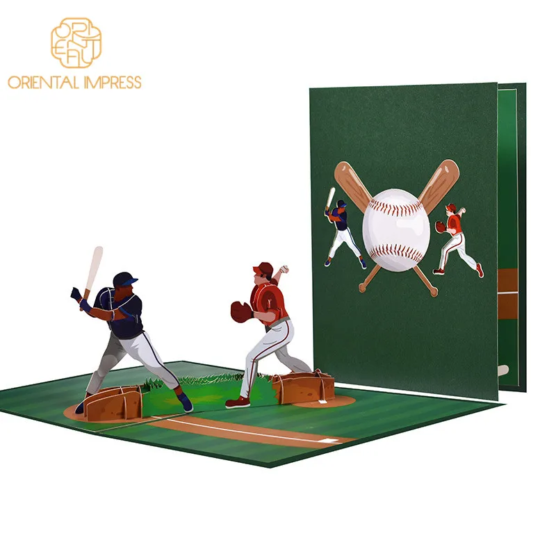 3D Pop Up Baseball Game Greeting Card for Sports Lover
