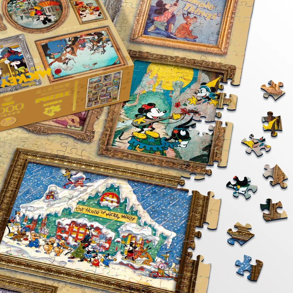 Disney Mickey Mouse Blue Card Puzzle puzzle 1000 pieces Factory Sale Interlocking jigsaw puzzle