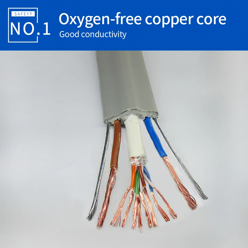 
Best Price Bare Copper Network Flat Elevator Travel Cable for CCTV Camera Monitor wire 