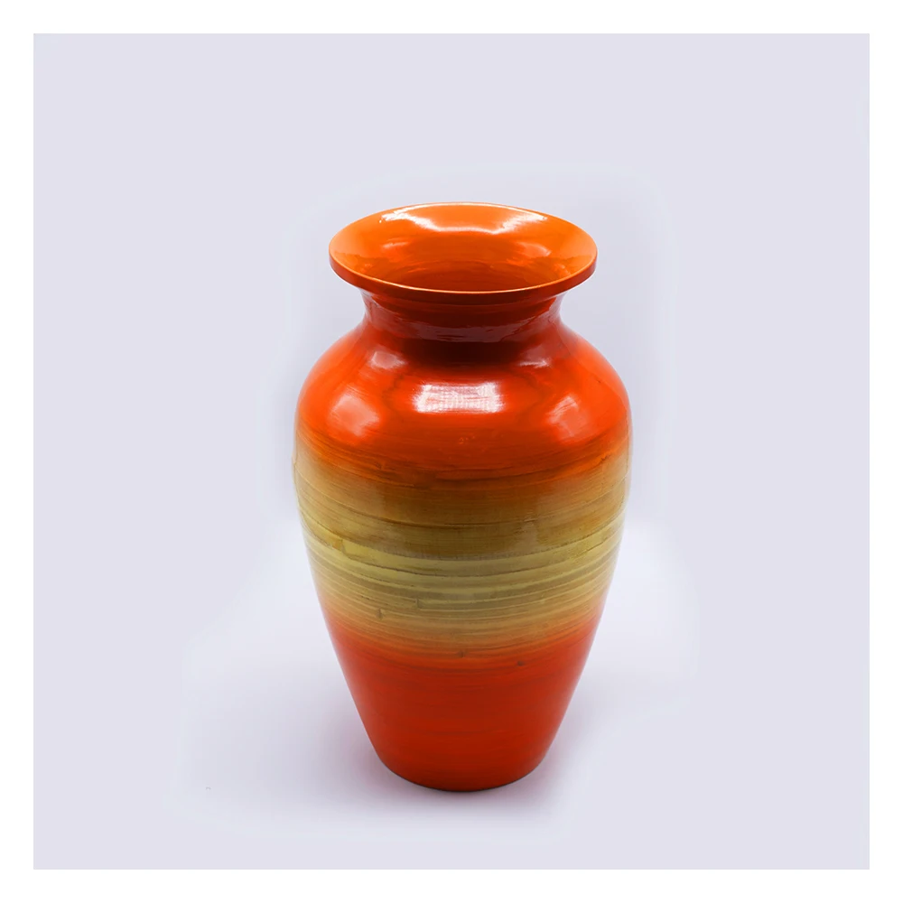 High quality Creative wooden beech ornaments floral vase / Wooden crafts tabletop decorative vase