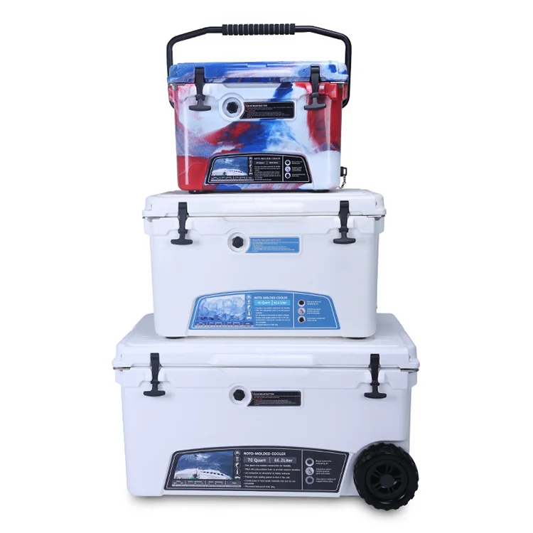 35QT hard fishing sided plastic ice cooler large capacity  ROTR3500 insulated hard cola bottle lunch delivery cooler box