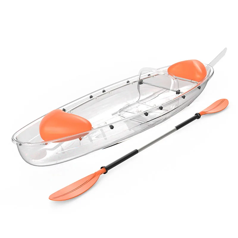 high quality plastic boats transparent kayak for 2 person/ clear canoe