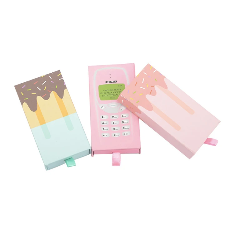Wholesale 5D mink eyelashes private label ice cream lashes packaging box custom eyelash packaging