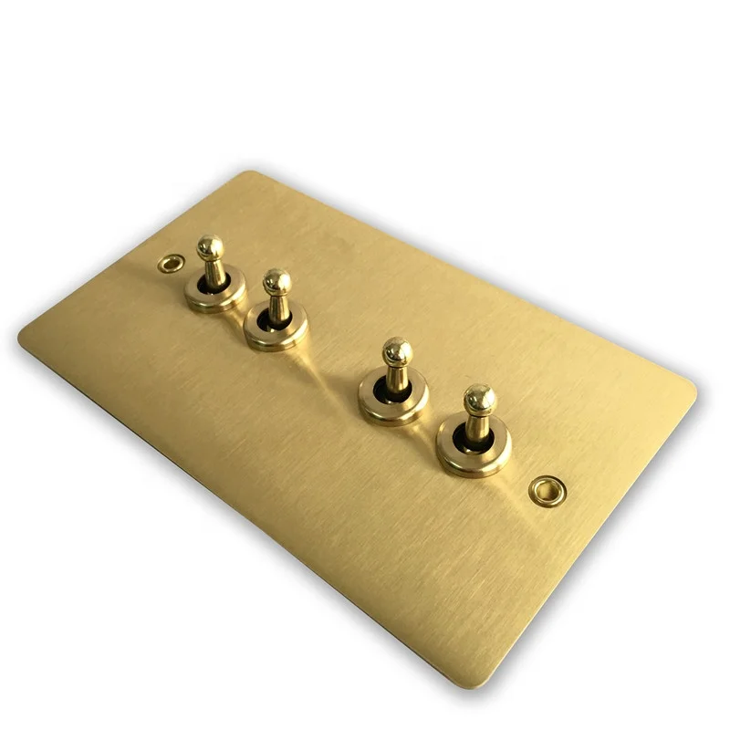 British standard light antique metal bronze 4 gang 4 position toggle switch 4 way