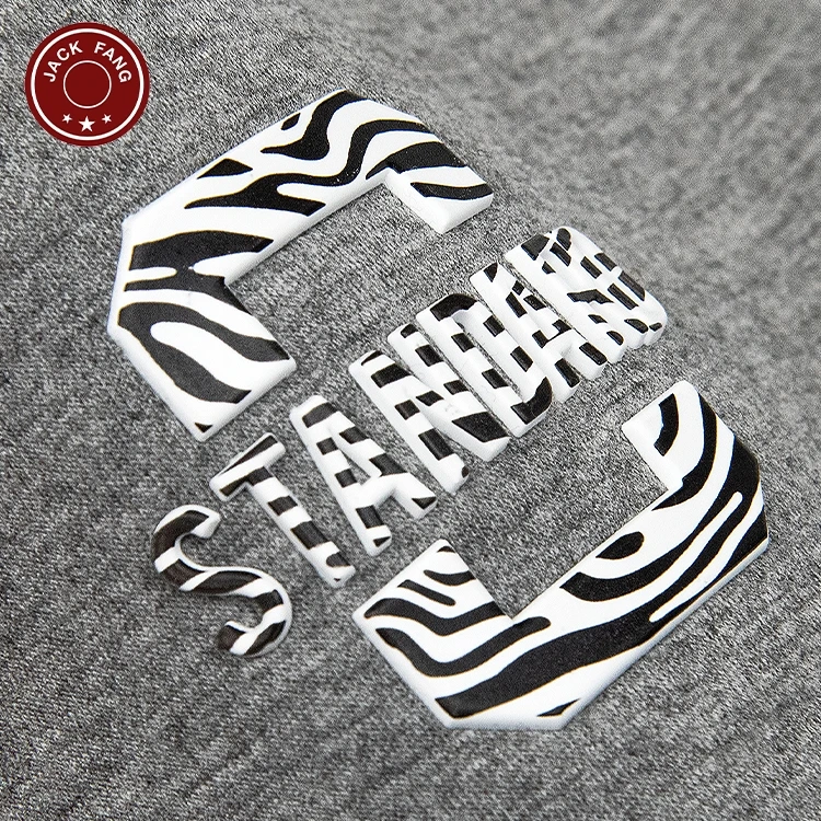 Custom Printed 3D Logo Tshirt Heat Press Printing  Transfer Garment Vinyl Sticker Printed Label Heat Transfer Garment Labels