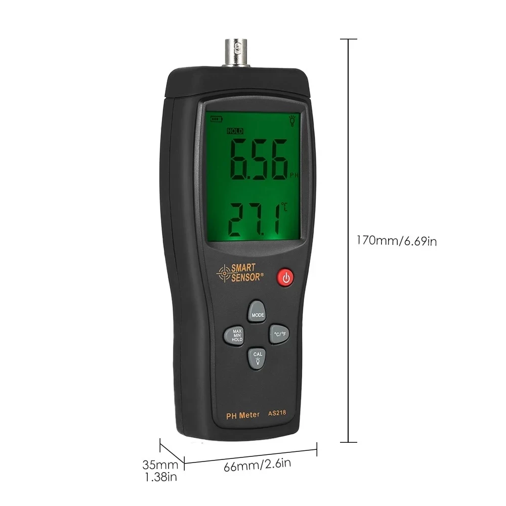 Смарт-Датчик AS218 цифровой прибор для измерения уровня PH 0,00 ~ 14.00pH прибор для измерения влажности воды Почва PH тестер кислотности