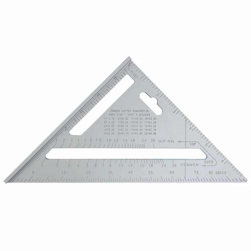 High Precision Professional Measuring Tool 7inch 12inch Aluminum Metal Triangle Ruler