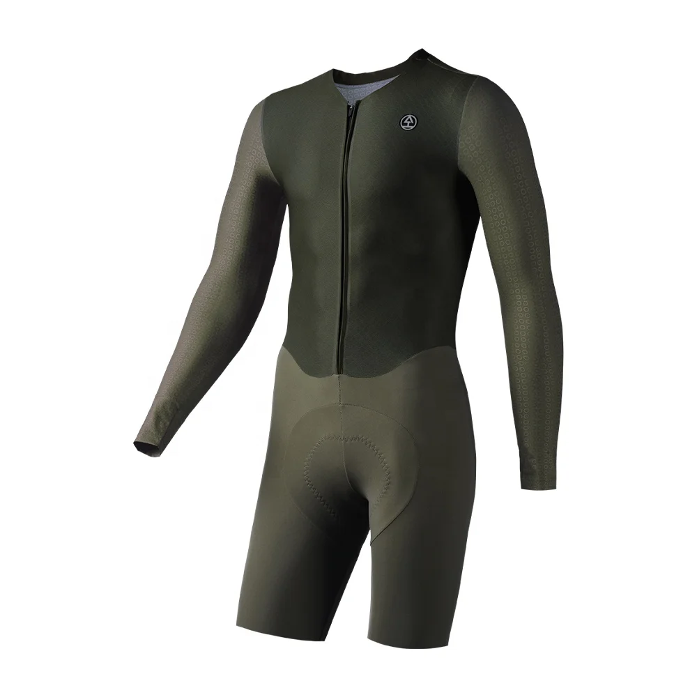 New Arrivals Skin Suit Cycling Road Bike Autumn Clothing Men Custom Green Long Sleeves Cycling Suits