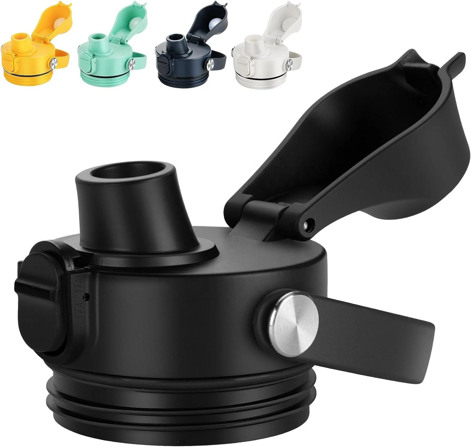 Replacement Lid for Yetys Travel Water Bottle with Push Button Lock, Fit 18oz 32 oz 64 oz Tumbler,Chug Cap Spout Lid