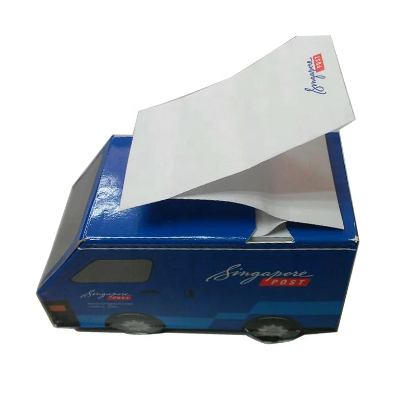 custom logo 3d lorry car shaped memo paper sticky note dispenser