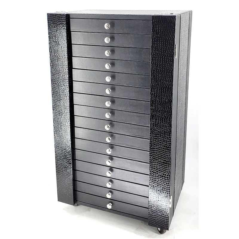 Luxury 360 Slots Factory Price Exhibition Display Sunglasses Cabinet with Wheel Trolley Glasses Portable Storage Suitcase